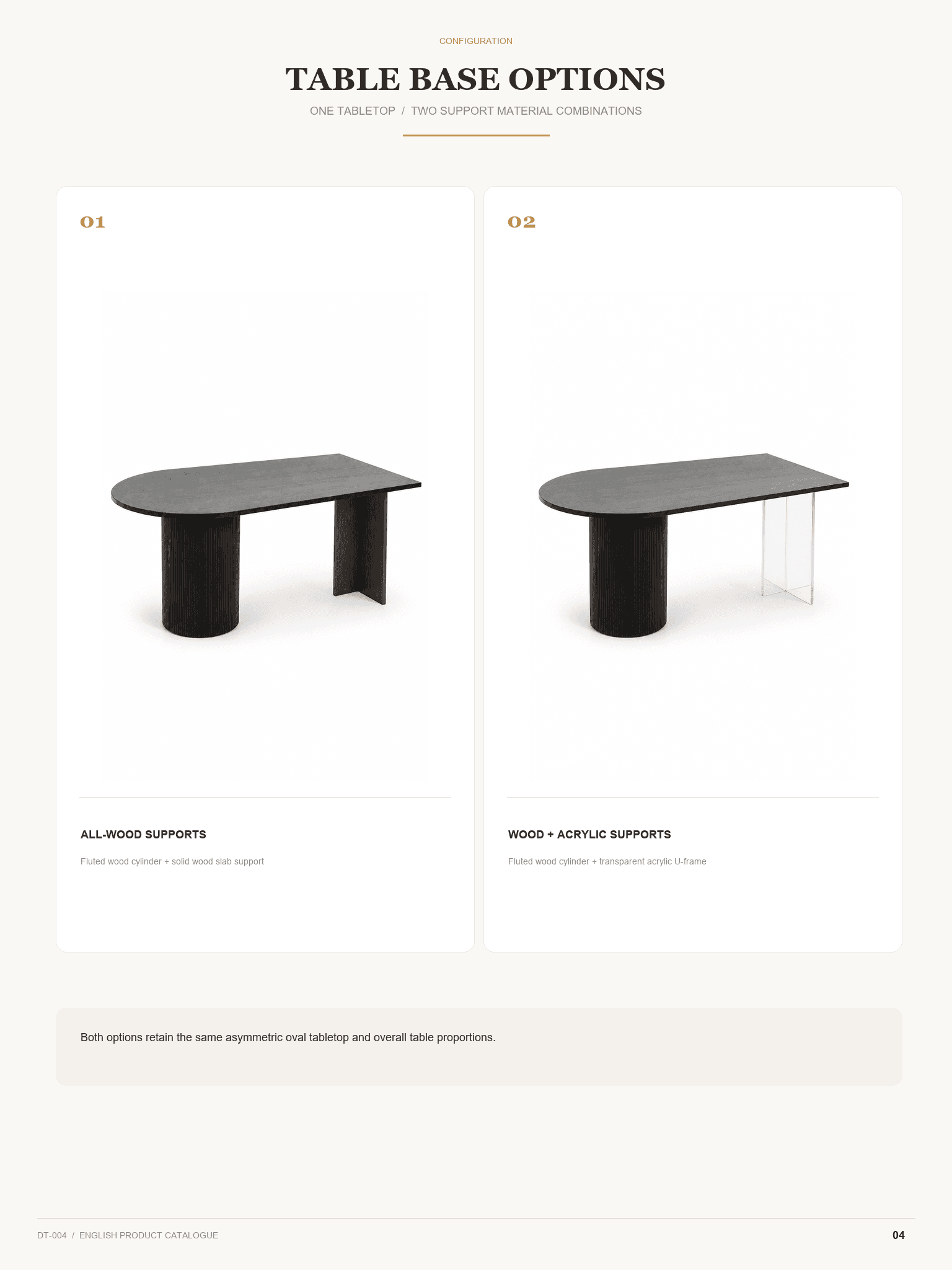 DT-004 · Material and base options